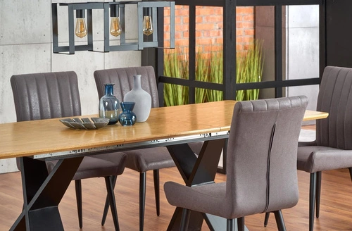 Rozkládací jídelní stůl Intesi Reland moderní loft dub přírodní černé nohy 160–220 cm