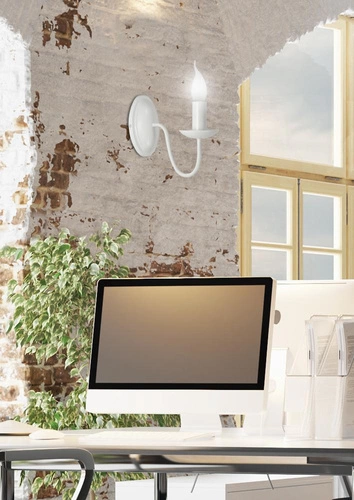 Nástěnná lampa Bellagio bílá kovová provence do ložnice a obýváku CANDELLUX LIGHTING