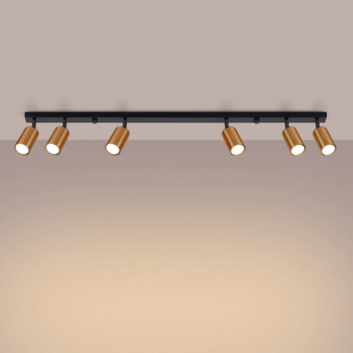 Moderní stropní svítidlo WINX 6L černá měď, nastavitelné do obýváku a jídelny SOLLUX