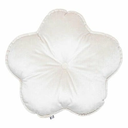 Dekorační kulatý polštář Flower Velvet bílý moderní do obýváku Atmosphera 45 cm