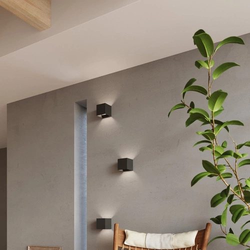 Nástěnné LED svítidlo Luca černé moderní hliníkové IP54 do obýváku i na ven