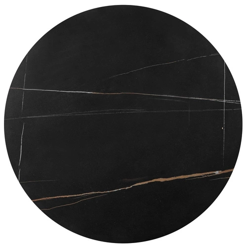 Sada 2 kulatých konferenčních stolků Kalund černý mramor zlatý glamour do obýváku Intesi