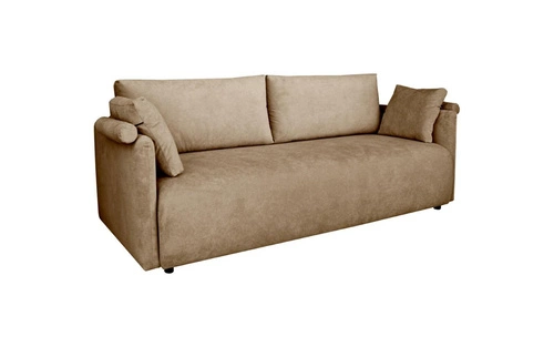 Mondel rozkládací třímístná pohovka z manšestru béžová s úložným prostorem a funkcí spaní do obýváku