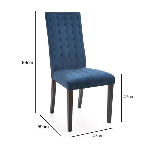 Čalouněná jídelní židle Arizona, modrá, s dřevěnými nohami do jídelny a obýváku Intesi