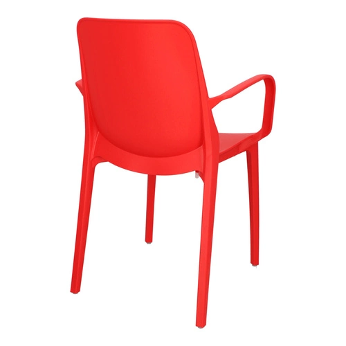 Zahradní židle s područkami Ginevra SCAB Design červená, stohovatelná moderní z plastu