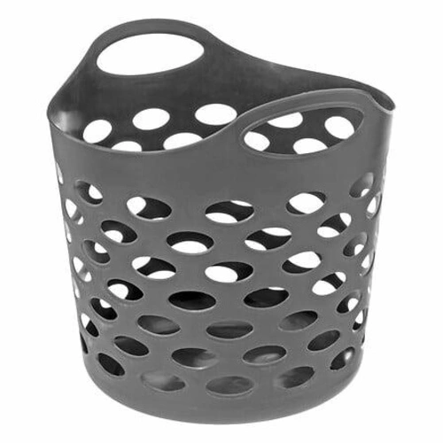 5five simply smart minimalistický kulatý koš na prádlo 28 l šedý do koupelny