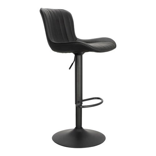 Barová židle Tessa černá moderní s opěrkou, výškově nastavitelná, otočná k kuchyňskému ostrůvku, ekokůže Intesi