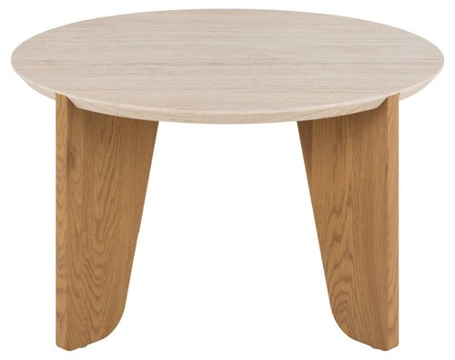 Konferenční stolek Dockland kulatý 80 cm travertin dub moderní do obýváku Actona