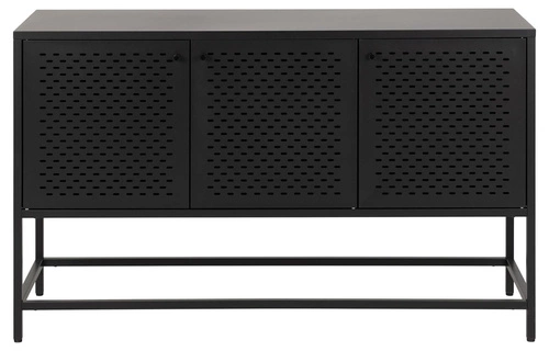 Komoda Newcastle II černá industriální kovová na nožkách 125 cm do obýváku Actona