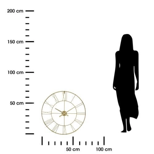 Nástěnné 3D hodiny Vintage Gold Atmosphera velké zlaté kovové do obýváku moderní 70 cm