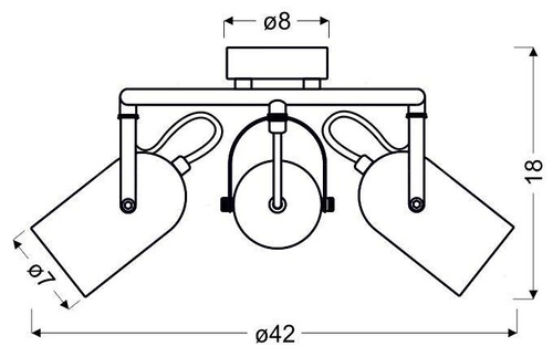 Moderní stropní svítidlo Gray spirála 3bodové šedé do obýváku a kuchyně CANDELLUX