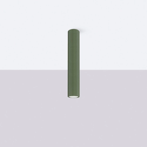 Stropní svítidlo KARBON 40 olivově zelené minimalistické do obýváku a ložnice hliník