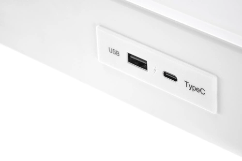 Moderní bílé psací stůl s nastavitelnou výškou a zásuvkami Alembe Intesi 120x60 cm