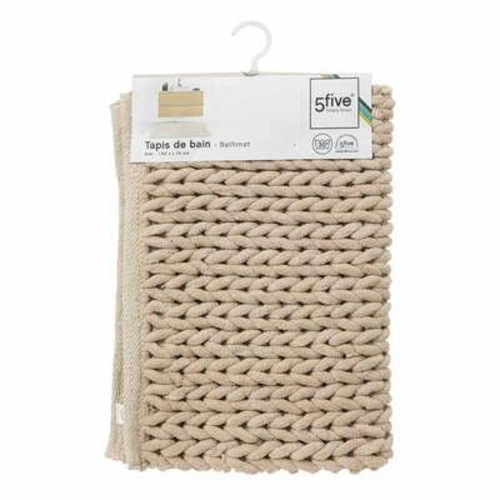Koupelnová předložka 5five simply smart béžová pletená bavlněná 50x75 cm příjemná na dotek