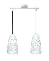 Závěsné svítidlo Sabrin bílé kovové do obýváku a jídelny moderní dvoubodové 40 cm