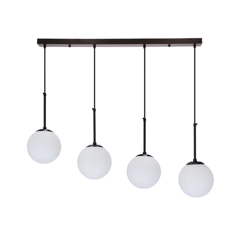 Závěsné svítidlo Pompei moderní skleněné bílé 4bodové do obýváku a jídelny