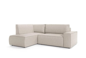 Rohová rozkládací pohovka Molde L levá, béžový manšestr s úložným prostorem do obýváku