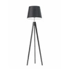 Stojací lampa černá s dřevěným stínidlem tripod ARUBA do obýváku a ložnice Lysne