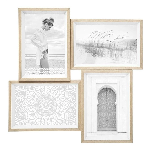 Bílý závěsný multirám na 4 fotografie 10x15 moderní Moly