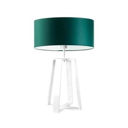 Noční lampička Thor moderní se zeleným stínidlem a bílou základnou 61 cm