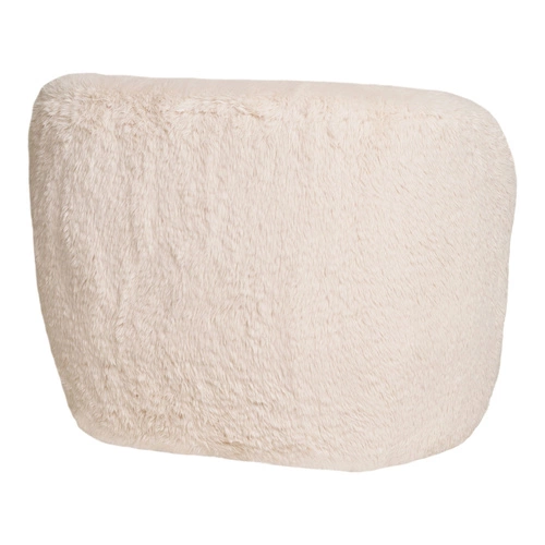 Křeslo ušák Setubal bílý furry do obýváku skandinávský s područkami útulný Intesi