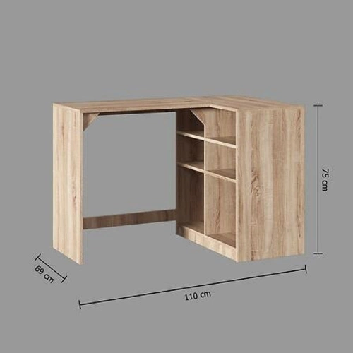 Kali rohový psací stůl s policemi na práci a studium přírodní 5five simply smart