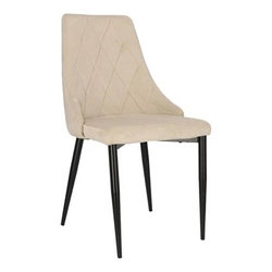 Čalouněná židle Loretta velvet béžová do jídelny a obýváku moderní na černých nohách Intesi
