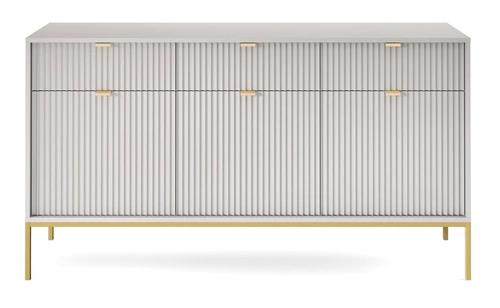 Lahodná šedozlatá ložnicová sestava nábytku s rýhovanými čely