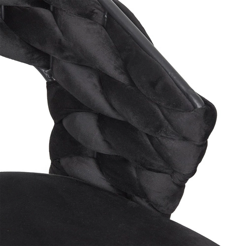 Čalouněná sametová židle Sawyer černá s područkami do jídelny a obývacího pokoje Intesi