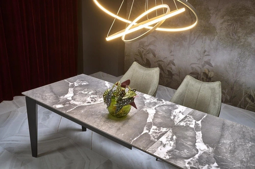 Asniki skládací stůl jasanový mramor/černý