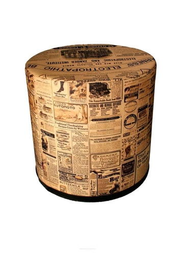 Moderní kulatý taburet The Times Intesi vícebarevný do obývacího pokoje nebo ložnice čalouněný 40 cm