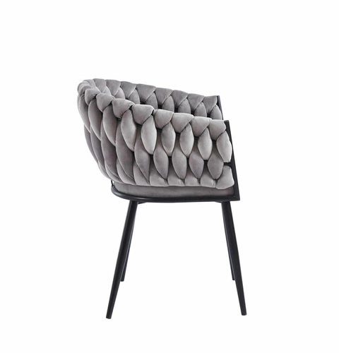 Jídelní židle Malaya Velvet šedá čalouněná sametová s područkami glamour Intesi