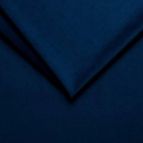 Moderní levý rohový gauč Hald, modrý samet, rozkládací, do obývacího pokoje