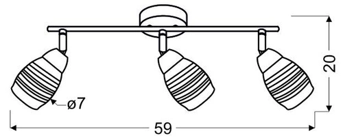 Stropní svítidlo Jubilat moderní chromové 3-bodové do obýváku a kuchyně nastavitelné