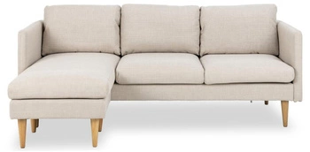 Rohová sedačka Milly béžová moderní skandinávská s otočným lenoškou do obýváku