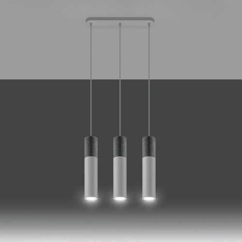 Závěsné svítidlo BORGIO 3L bílé moderní nad jídelní stůl a do kuchyně loftové SOLLUX