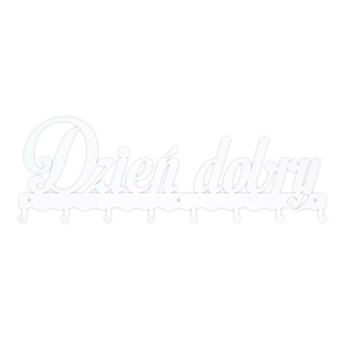 Nástěnný věšák do předsíně Dobrý den 01 bílý kovový moderní Intesi 60 cm