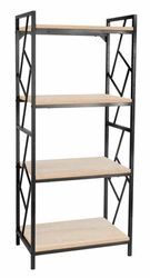 Industriální knihovna Abano dub přírodní a černá moderní do obýváku 60 cm Intesi