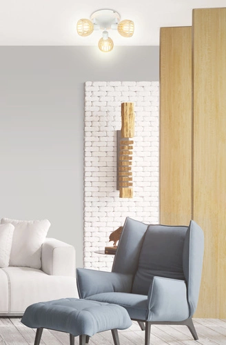 Stropní svítidlo Atarri stropní svítidlo 3x25W E14 bílá+dřevo