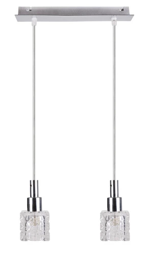 Závěsné svítidlo Rubik moderní chrom křišťálové 2 světla do obýváku a ložnice