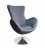 Otočný moderní křeslo vejce Patchis šedé čalouněné do obýváku loft
