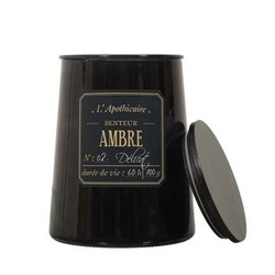 Velká sójová vonná svíčka ve skle Ambre Intesi černá dárková 700g