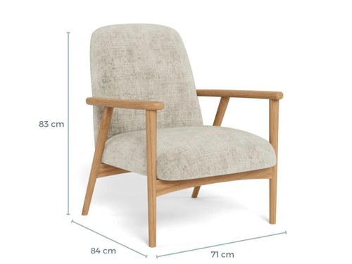 Relaxační křeslo Auckland béžové sametové skandinávské do obýváku