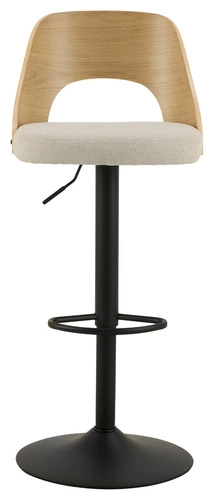 Barová židle Lucy béžová s opěrkou, otočná, výškově nastavitelná, čalouněná do kuchyně a jídelny Actona