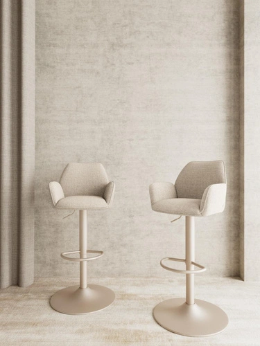 Barová židle Glenda béžová čalouněná otočná s výškovým nastavením do kuchyně
