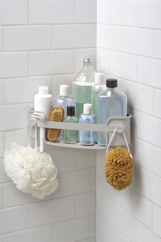 Rohová sprchová polička Flex Gel Lock šedá