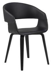 Čalouněná jídelní židle Supernova Intesi černá, moderní s područkami, snadno čistitelná