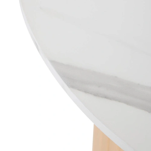 Konferenční stolek Homelya kulatý 70 cm do obývacího pokoje mramor dub