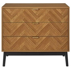 Komoda se zásuvkami Felix přírodní skandinávský vzor rybí kost na nožkách do obýváku Intesi