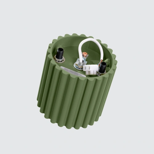 Moderní stropní svítidlo AURA 1 olivově zelené kulaté do obýváku a kuchyně hliník